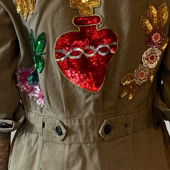 Veronica Beard Green Sequin Patch Jacket - Picture 4 of 8